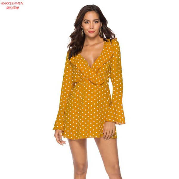 casual dresses nakkeshmen-2021 european and american spring v-neck point lotus leaf side chiffon dress horn sleeve girl, Black;gray
casual dresses nakkeshmen-2021 european and american spring v-neck point lotus leaf side chiffon dress horn sleeve girl, Black;gray