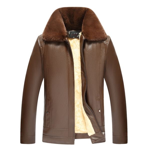 2021 men's coat jacket thickened fur collar pu leather clothes middle aged and elderly leather men, Black
2021 men's coat jacket thickened fur collar pu leather clothes middle aged and elderly leather men, Black