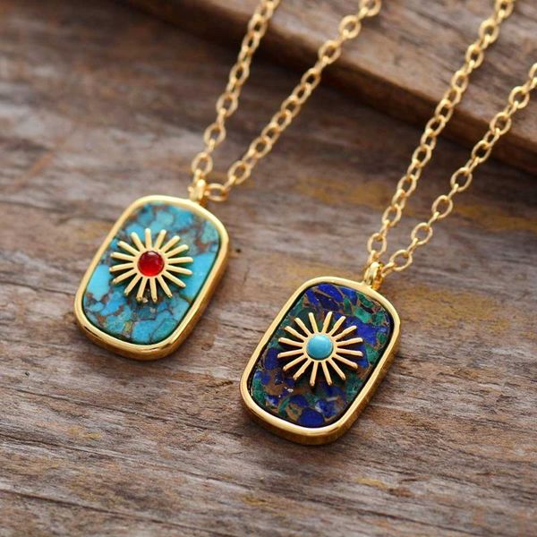 pendant necklaces high end natural stones geometric sun necklace women exquisite short choker jewelry gifts wholesale, Silver
pendant necklaces high end natural stones geometric sun necklace women exquisite short choker jewelry gifts wholesale, Silver