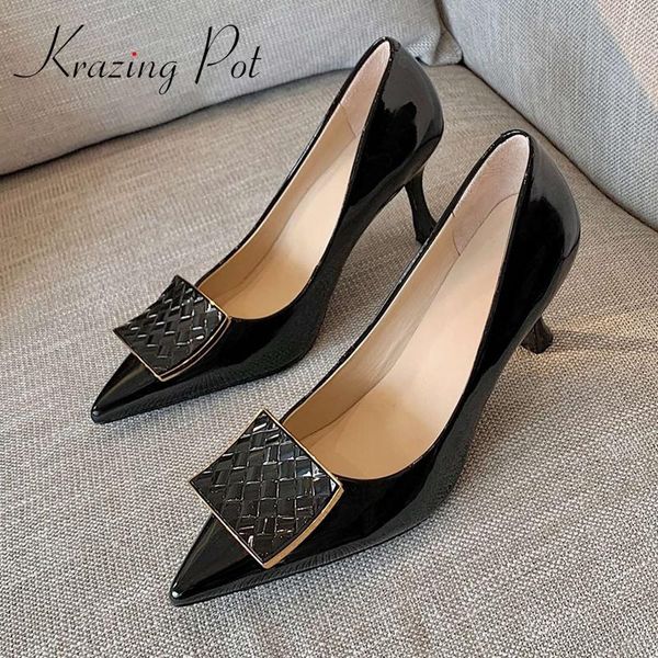 dress shoes krazing pot cow patent leather handmade brand pointed toe high heels young lady slip on modern women pumps l06, Black
dress shoes krazing pot cow patent leather handmade brand pointed toe high heels young lady slip on modern women pumps l06, Black