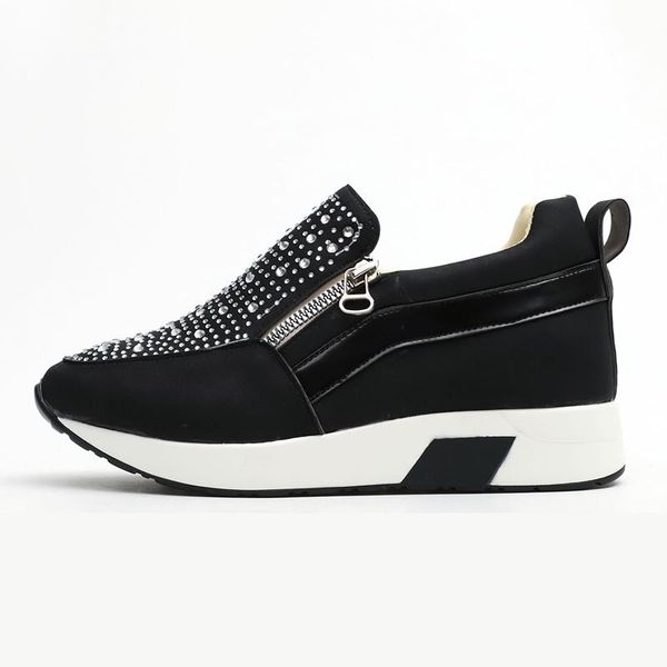 dress shoes women's sequins casual walking thick platform sneakers solid color pedal heightening footwear zapatos plataforma mujer, Black
dress shoes women's sequins casual walking thick platform sneakers solid color pedal heightening footwear zapatos plataforma mujer, Black