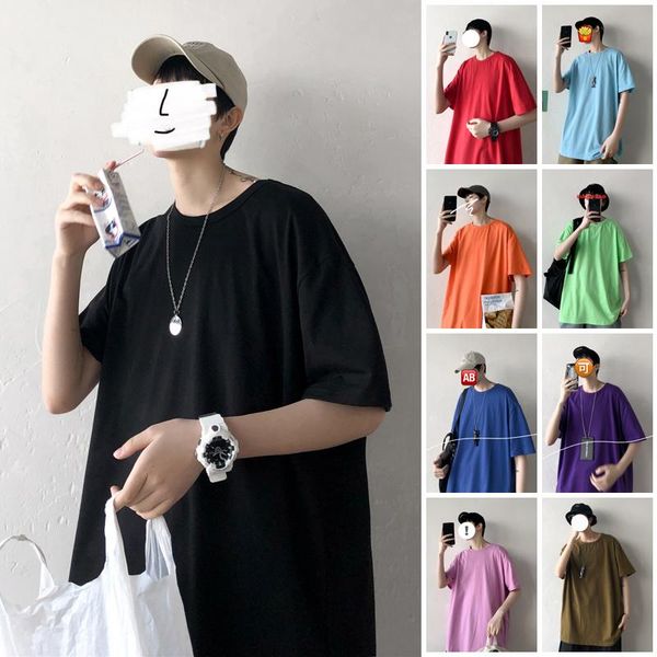 summer solid round neck loose short sleeve t-shirt versatile casual neutral style simple trend men's t-shirts, White;black
summer solid round neck loose short sleeve t-shirt versatile casual neutral style simple trend men's t-shirts, White;black