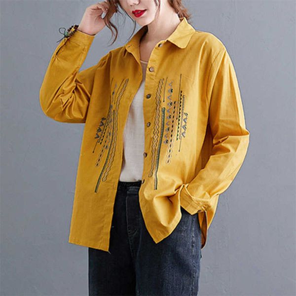 women's blouses & shirts spring autumn arts style women long sleeve loose shirt vintage embroidery cotton linen plu g5wq, White
women's blouses & shirts spring autumn arts style women long sleeve loose shirt vintage embroidery cotton linen plu g5wq, White