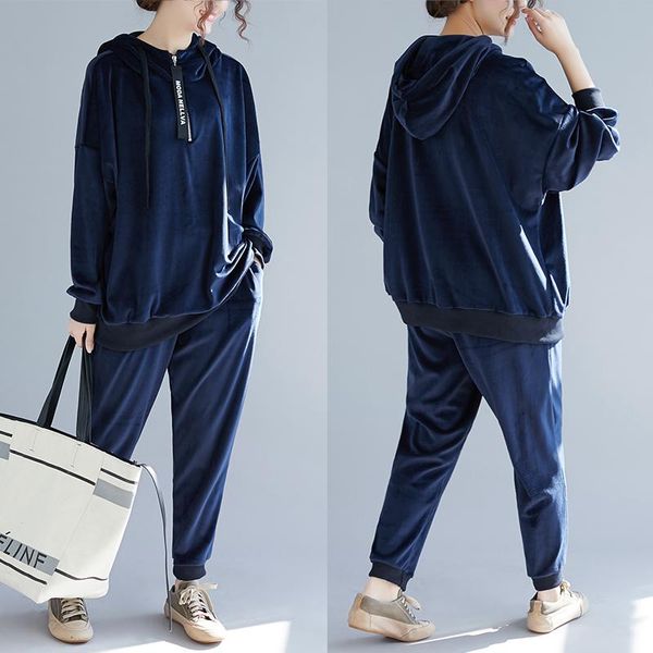 two piece dress 5xl 6xl velvet tracksuit set women hooded dark blue long sleeve and pants bodysuit suit runway fashion 2021, White
two piece dress 5xl 6xl velvet tracksuit set women hooded dark blue long sleeve and pants bodysuit suit runway fashion 2021, White