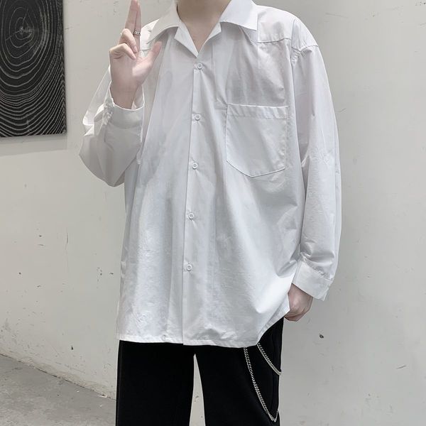 men's casual shirts solid color long sleeve clothes hawaiian lapel collar camisa masculina streetwear fashion mens -2xl u2l8, White;black
men's casual shirts solid color long sleeve clothes hawaiian lapel collar camisa masculina streetwear fashion mens -2xl u2l8, White;black