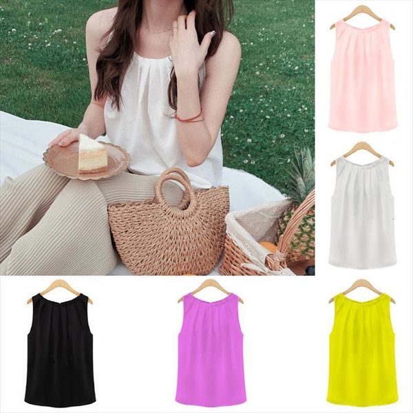 chiffopn summer sleeveless womens blouses o neck draped pullover elegant loose solid blusas mujer de moda, White
chiffopn summer sleeveless womens blouses o neck draped pullover elegant loose solid blusas mujer de moda, White