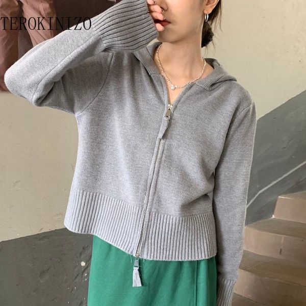women's knits & tees terokinizo hooded sweater women autumn simple long sleeve knitted zip up loose korean chic all-match jumpers, White
women's knits & tees terokinizo hooded sweater women autumn simple long sleeve knitted zip up loose korean chic all-match jumpers, White