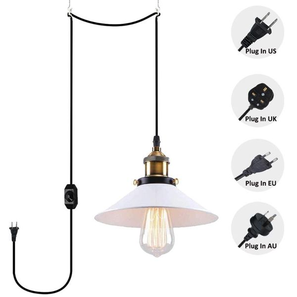 pendant lamps plug-in industrial retro lamp white/black shade 15ft/20ft black cord with on/off dimmer switch bulb not included
pendant lamps plug-in industrial retro lamp white/black shade 15ft/20ft black cord with on/off dimmer switch bulb not included