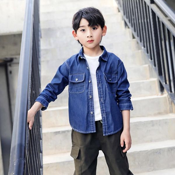 children's denim shirt cotton 3-13 years old long-sleeved spring and autumn korean fashion baby boys shirts, White;black
children's denim shirt cotton 3-13 years old long-sleeved spring and autumn korean fashion baby boys shirts, White;black