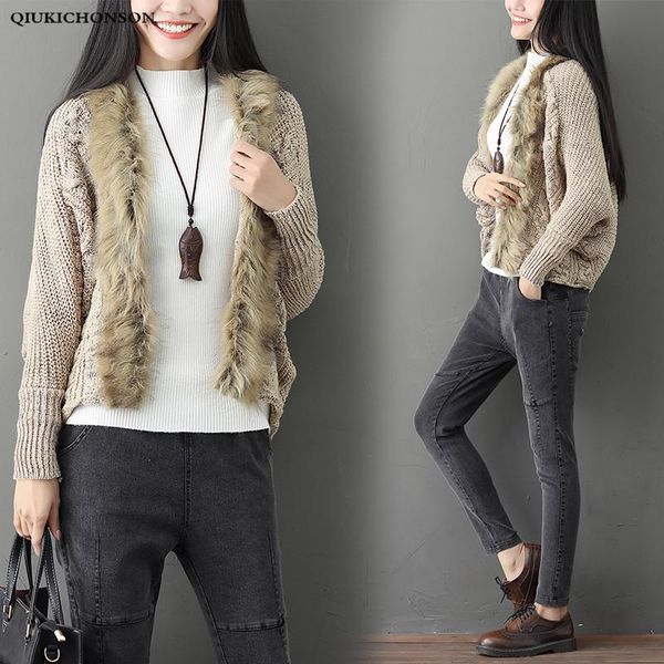 women's sweaters vintage fur collar sweater cardigan women autumn winter elegant v neck plus size batwing twisted knitted coats pull, White;black
women's sweaters vintage fur collar sweater cardigan women autumn winter elegant v neck plus size batwing twisted knitted coats pull, White;black