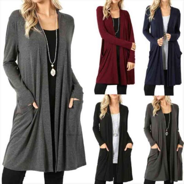 solid cardigan female middle womens sweaters length women autumn long sleeved thin loose coats outwear pocket, White;black
solid cardigan female middle womens sweaters length women autumn long sleeved thin loose coats outwear pocket, White;black