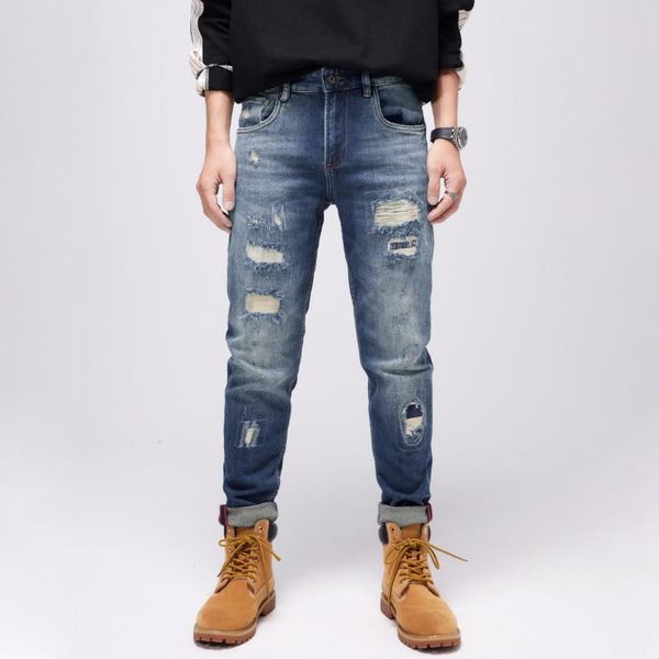 men's jeans street style fashion men retro blue destroyed ripped vintage designer patchwork hip hop frayed hole denim pants
men's jeans street style fashion men retro blue destroyed ripped vintage designer patchwork hip hop frayed hole denim pants