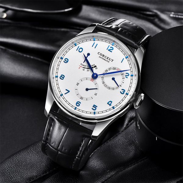 wristwatches 2021 corgeut 42mm automatic men's brand seagull movement date business waterproof leather strap 316l stainless steel watch, Slivery;brown
wristwatches 2021 corgeut 42mm automatic men's brand seagull movement date business waterproof leather strap 316l stainless steel watch, Slivery;brown