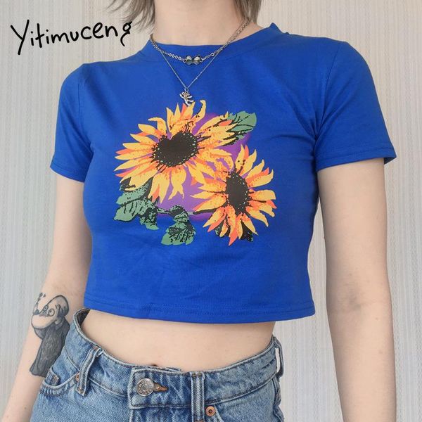 women's t-shirt yitimuceng print blue tshirts woman clothes 2021 summer fashion crop casual skinny streetwear short sleeve o-neck t, White
women's t-shirt yitimuceng print blue tshirts woman clothes 2021 summer fashion crop casual skinny streetwear short sleeve o-neck t, White