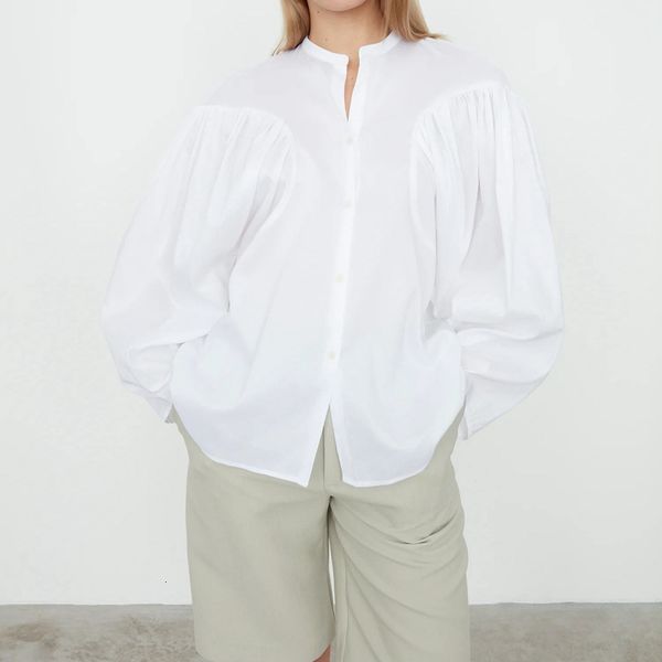 shirt cotton 2021 early autumn pleated puff sleeve v-neck women's loose long-sleeved ly3k, White
shirt cotton 2021 early autumn pleated puff sleeve v-neck women's loose long-sleeved ly3k, White