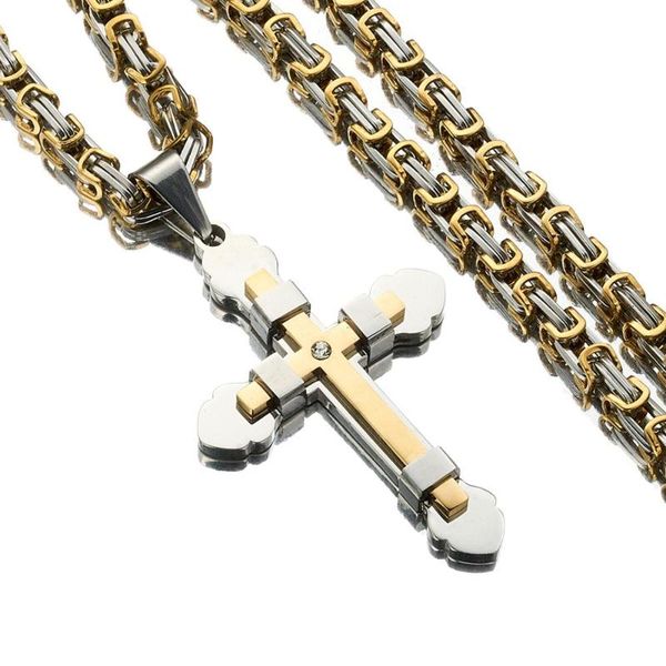men boy 316l stainless steel jesus cross pendant necklace jewelry byzantine box chain 22-40inch necklaces, Silver
men boy 316l stainless steel jesus cross pendant necklace jewelry byzantine box chain 22-40inch necklaces, Silver
