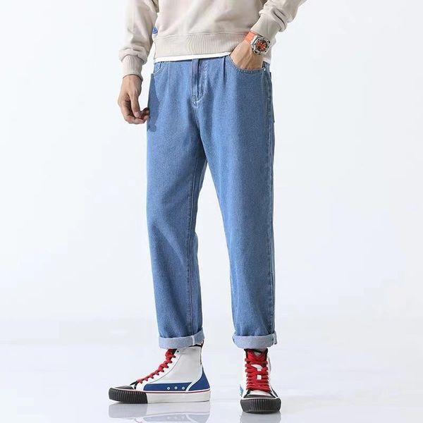 men's jeans fashion autumn and winter large straight loose korean ins versatile simple casual student pants, Blue
men's jeans fashion autumn and winter large straight loose korean ins versatile simple casual student pants, Blue