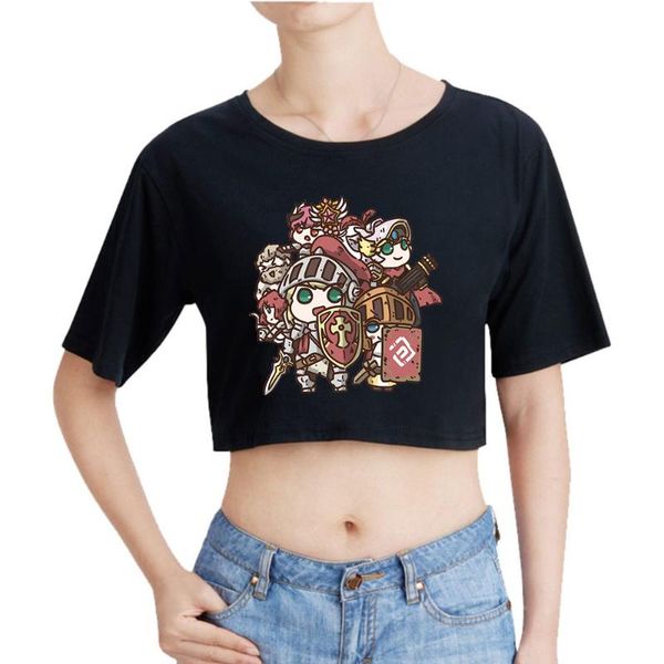 women's t-shirt guardian tales female knight & princess printing autumn and spring summer holiday youthful vitality women/girl bare mid, White
women's t-shirt guardian tales female knight & princess printing autumn and spring summer holiday youthful vitality women/girl bare mid, White