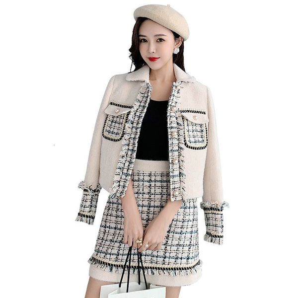 autumn two female retail cashmere pieces tweed set of wool tassels garnish pearl pocket coat + mini chess skirt joint aua8, Black
autumn two female retail cashmere pieces tweed set of wool tassels garnish pearl pocket coat + mini chess skirt joint aua8, Black