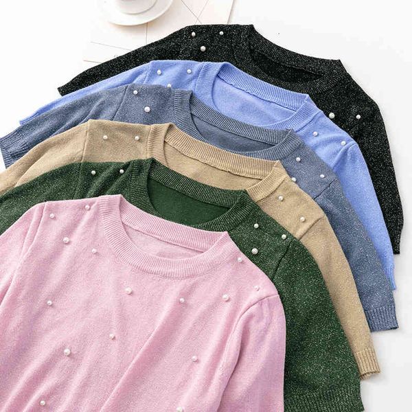women's sweaters female knit beading t-shirt ops lurex glitter summer shirt for black white short sleeve shirts rhds, White;black
women's sweaters female knit beading t-shirt ops lurex glitter summer shirt for black white short sleeve shirts rhds, White;black