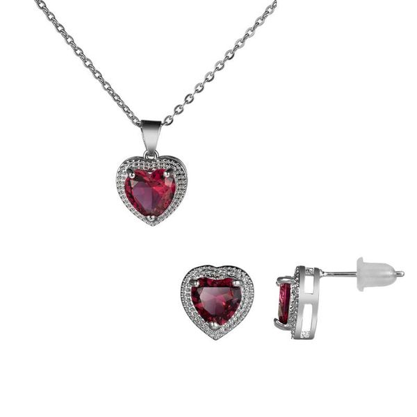 earrings & necklace heart jewelry sets for women crystals rose red pendants vintage luxury clavicle chain accessories wholesale, Silver
earrings & necklace heart jewelry sets for women crystals rose red pendants vintage luxury clavicle chain accessories wholesale, Silver