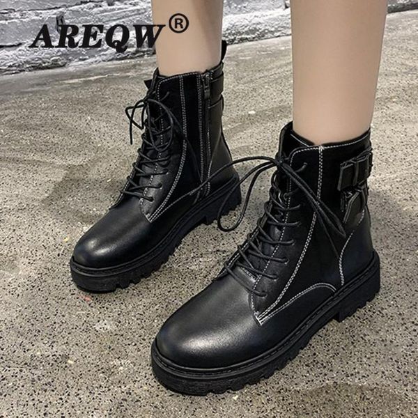 boots fashion zipper flat shoes woman high heel platform pu leather lace up women ankle, Black
boots fashion zipper flat shoes woman high heel platform pu leather lace up women ankle, Black