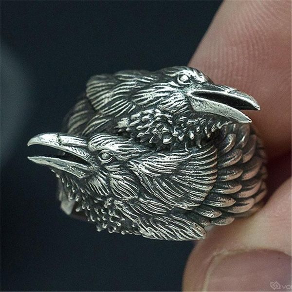 cluster rings men's fashion jewelry vintage vikings two twined crow ring nordic myth odin amulet, Golden;silver
cluster rings men's fashion jewelry vintage vikings two twined crow ring nordic myth odin amulet, Golden;silver