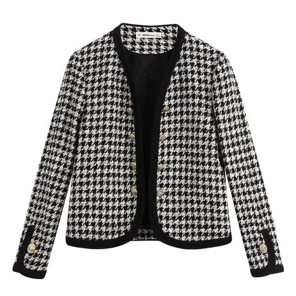 women's jackets 2021 spring round neck long sleeve button decoration color block twill soft tweed small fragrant short coat, Black;brown
women's jackets 2021 spring round neck long sleeve button decoration color block twill soft tweed small fragrant short coat, Black;brown