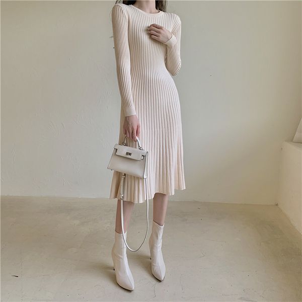 dresses elegant o-neck a-line ladies sweater knitted casual slim waist solid women autumn winter tbs7 tkya, Black;gray
dresses elegant o-neck a-line ladies sweater knitted casual slim waist solid women autumn winter tbs7 tkya, Black;gray