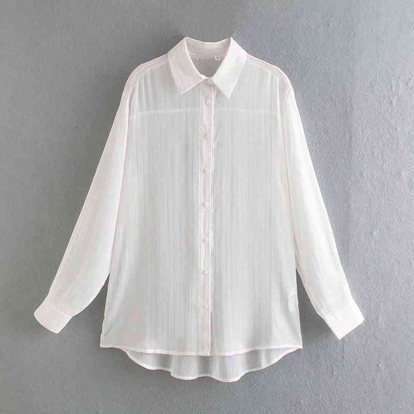 women retro simplicity temperament golden lines translucent shirt female loose lapel long sleeve chic 210520, White
women retro simplicity temperament golden lines translucent shirt female loose lapel long sleeve chic 210520, White