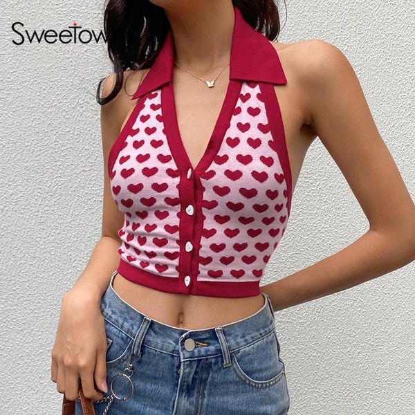 sweetown red heart print cute y2k tank women backless deep v neck slim halter summer 2021 knitted sweater vest women's tanks &, White
sweetown red heart print cute y2k tank women backless deep v neck slim halter summer 2021 knitted sweater vest women's tanks &, White