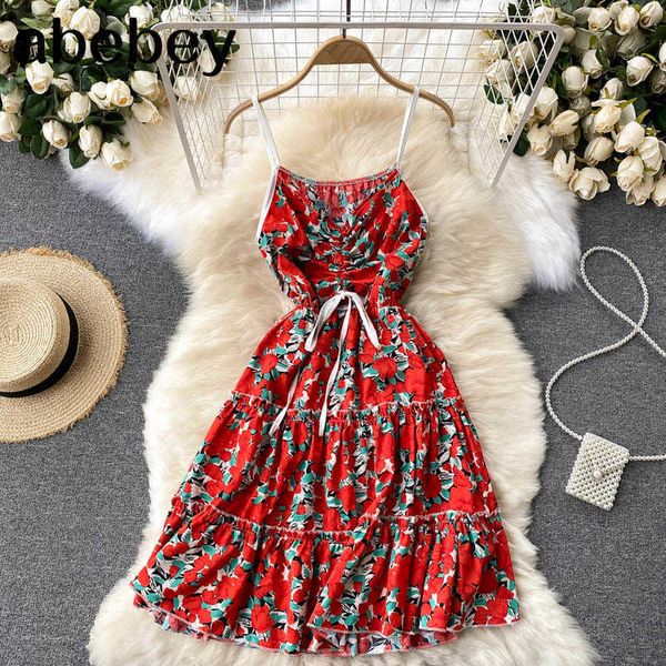 beach holiday dress summer fashion flower print knee-length spaghetti strap boho dress casual korean vestidos 210715, Black;gray
beach holiday dress summer fashion flower print knee-length spaghetti strap boho dress casual korean vestidos 210715, Black;gray