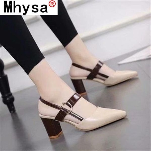 style women pointed thick heel pumps fashion baotou shoes one word buckle women's sandals dress, Black
style women pointed thick heel pumps fashion baotou shoes one word buckle women's sandals dress, Black