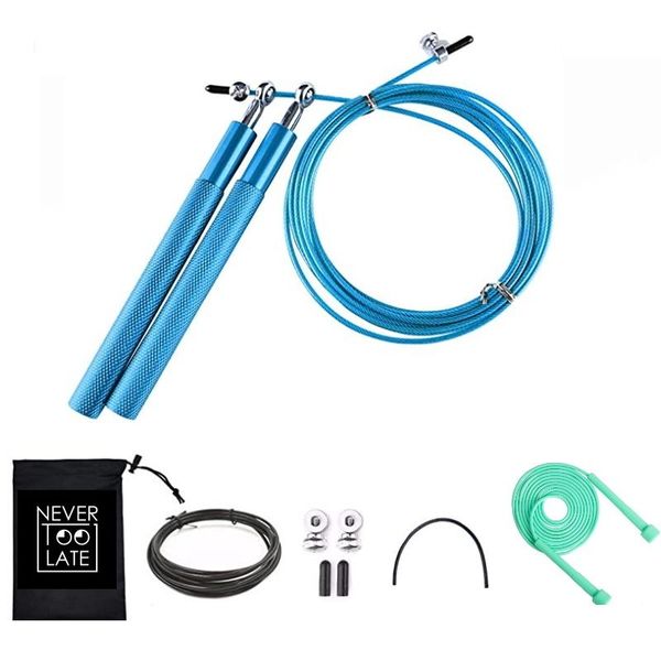 jump ropes 6 in 1 2.5mm steel cord speed skipping rope 120g multi color with anti wear tube and backup
jump ropes 6 in 1 2.5mm steel cord speed skipping rope 120g multi color with anti wear tube and backup