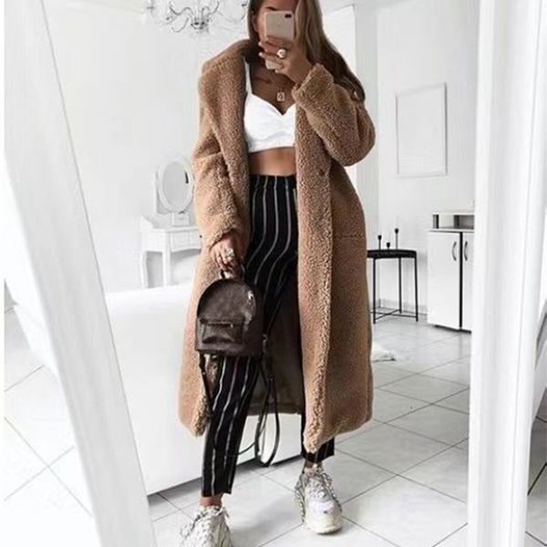 women faux fur coat autumn winter casual solid long female vintage jackets plush overcoat chaqueta mujer 211220, Black
women faux fur coat autumn winter casual solid long female vintage jackets plush overcoat chaqueta mujer 211220, Black