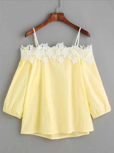women's blouses & shirts fashion women off shoulder lace floral patchwork spaghetti strap long lantern sleeve casual loose shirt, White
women's blouses & shirts fashion women off shoulder lace floral patchwork spaghetti strap long lantern sleeve casual loose shirt, White