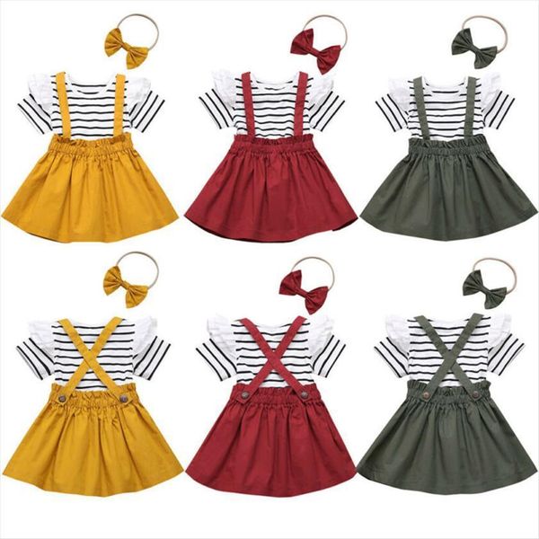 3pcs toddler kid baby girl clothes sets 1 6y long sleeve striped t shirt strap bib dress outfit set, White
3pcs toddler kid baby girl clothes sets 1 6y long sleeve striped t shirt strap bib dress outfit set, White