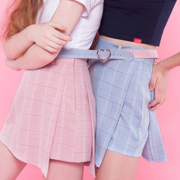 women's shorts 2021 summer high waist fashion sweet sashes women skirt slim skirts casual zipper plaid pink blue preppy style, White;black
women's shorts 2021 summer high waist fashion sweet sashes women skirt slim skirts casual zipper plaid pink blue preppy style, White;black