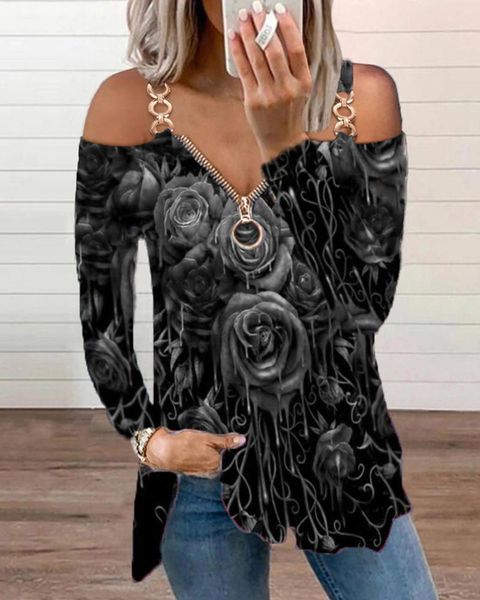 women's t-shirt women pullover autumn casual loose t-shirts rose print v-neck long sleeve off shoulder with zipper red/grey/blue/green, White
women's t-shirt women pullover autumn casual loose t-shirts rose print v-neck long sleeve off shoulder with zipper red/grey/blue/green, White