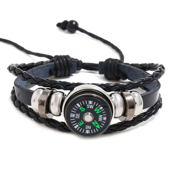 beaded pu leather bracelet multi-layer hand woven outdoor compass for men women swd889 charm bracelets, Golden;silver
beaded pu leather bracelet multi-layer hand woven outdoor compass for men women swd889 charm bracelets, Golden;silver
