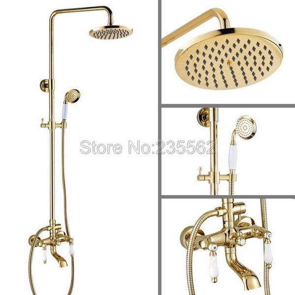 wall mounted luxury gold color brass bathroom rain shower mixer faucet set dual handle bathtub tap lgf374 sets
wall mounted luxury gold color brass bathroom rain shower mixer faucet set dual handle bathtub tap lgf374 sets