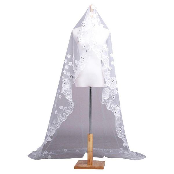 bridal veils 1.5m/3m korean style single layer womens faux crystal petals decor wedding veil floral lace scalloped trim trailing, Black
bridal veils 1.5m/3m korean style single layer womens faux crystal petals decor wedding veil floral lace scalloped trim trailing, Black