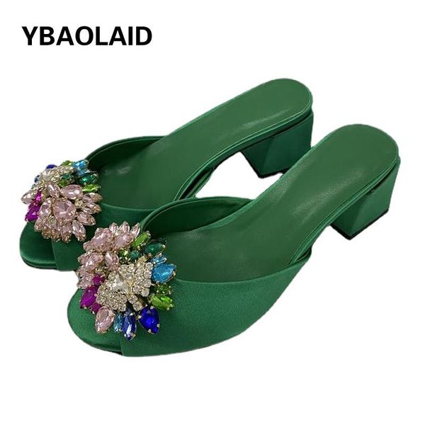 slippers colorful crystal flower silk open-toe square heel summer ladies temperament rhinestone thick high, Black
slippers colorful crystal flower silk open-toe square heel summer ladies temperament rhinestone thick high, Black
