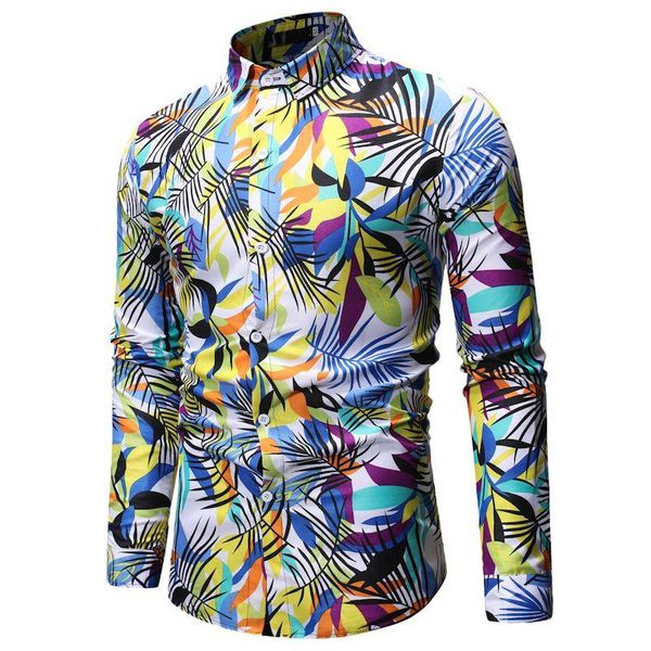 men's casual shirts men long sleeve leaf print hawaiian vacation shirt spring summer slim floral party holiday camisa hombre, White;black
men's casual shirts men long sleeve leaf print hawaiian vacation shirt spring summer slim floral party holiday camisa hombre, White;black