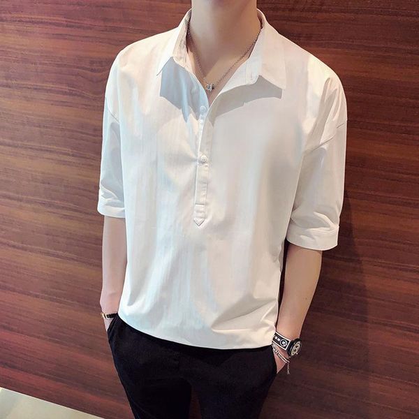 men's t-shirts shirt short sleeve loose korean casual 5-sleeve trend handsome t-shirt summer white lining, White;black
men's t-shirts shirt short sleeve loose korean casual 5-sleeve trend handsome t-shirt summer white lining, White;black