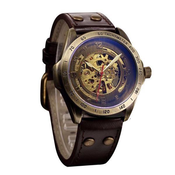 men's leather retro hollow steampunk watch automatic mechanical male wrist wristwatches, Slivery;brown
men's leather retro hollow steampunk watch automatic mechanical male wrist wristwatches, Slivery;brown