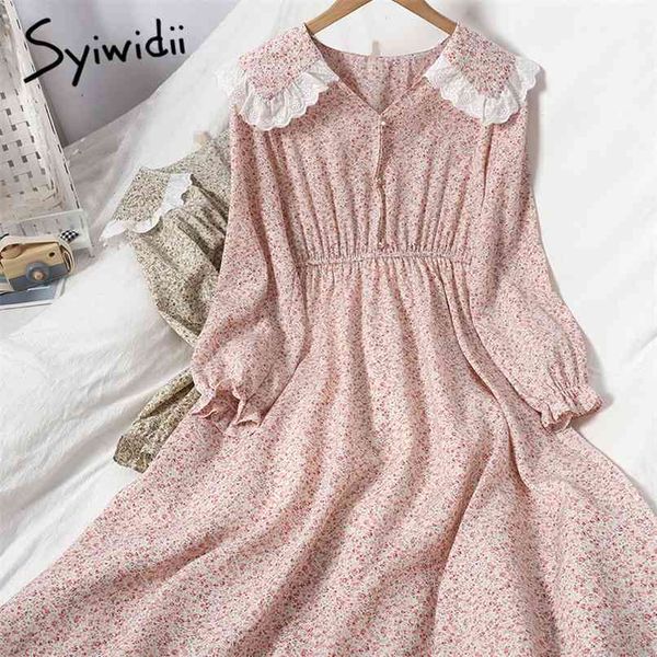 floral print elastic high waist dresses women puff sleeve ruffles spliced peter pan collar a-line clothing summer 210607, Black;gray
floral print elastic high waist dresses women puff sleeve ruffles spliced peter pan collar a-line clothing summer 210607, Black;gray