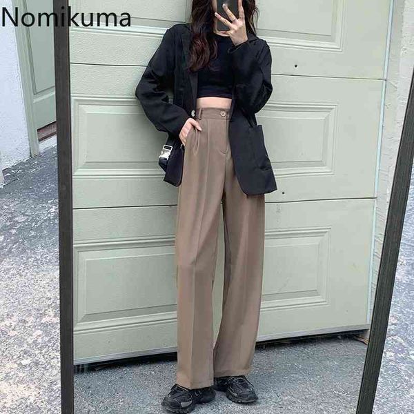 nomikuma high waist wide leg suit pants women solid color casual loose full length trousers korean style pantalones office lady 210514, Black;white
nomikuma high waist wide leg suit pants women solid color casual loose full length trousers korean style pantalones office lady 210514, Black;white