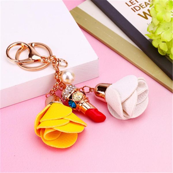 keychains leather flower rhinestone red lipstick key chains car keychain female cute creative bag pendant chain ornament, Silver
keychains leather flower rhinestone red lipstick key chains car keychain female cute creative bag pendant chain ornament, Silver