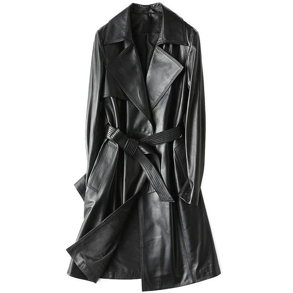women's leather & faux 2021 autumn fashion real coat women ladies sheepskin long jacket windbreaker turn down collar coats size m l, Black
women's leather & faux 2021 autumn fashion real coat women ladies sheepskin long jacket windbreaker turn down collar coats size m l, Black